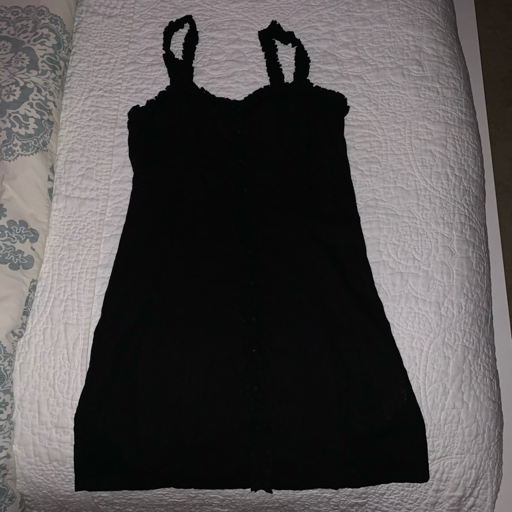 Button Up Ruffle Bustier Style Mini Dress